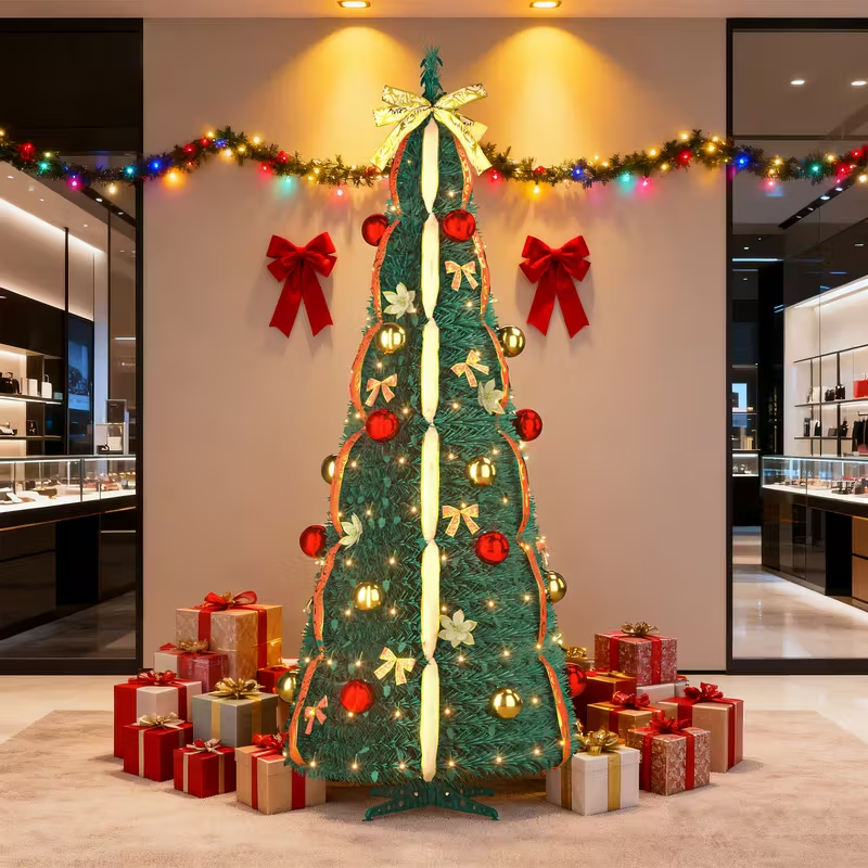 Árbol de Navidad Retráctil con Luces LED